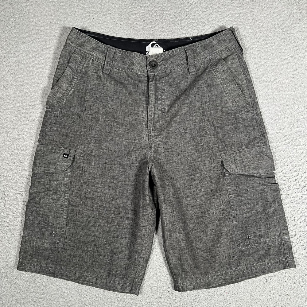 Quiksilver Shorts Mens 30 Gray Amphibian Hybrid Chino Quick Dry Casual Cargo